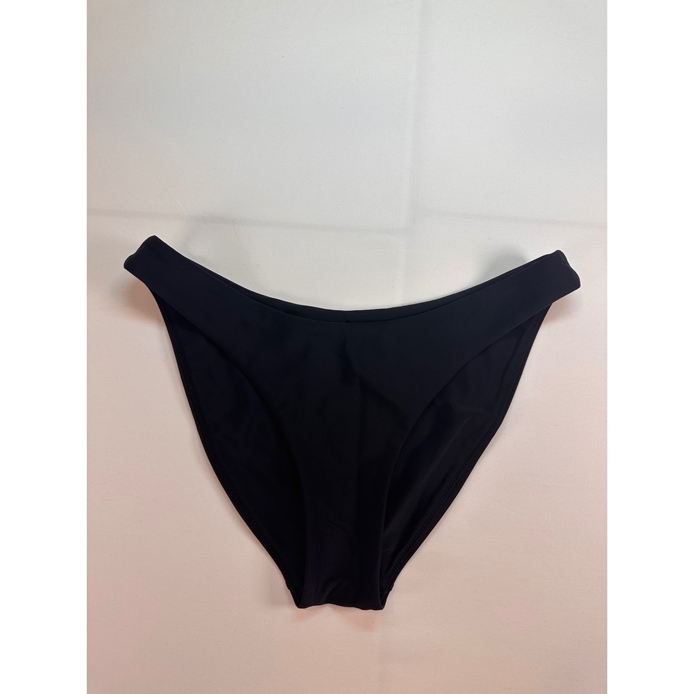 Express Body Contour Swim Bikini Bottom Black High Leg Medium